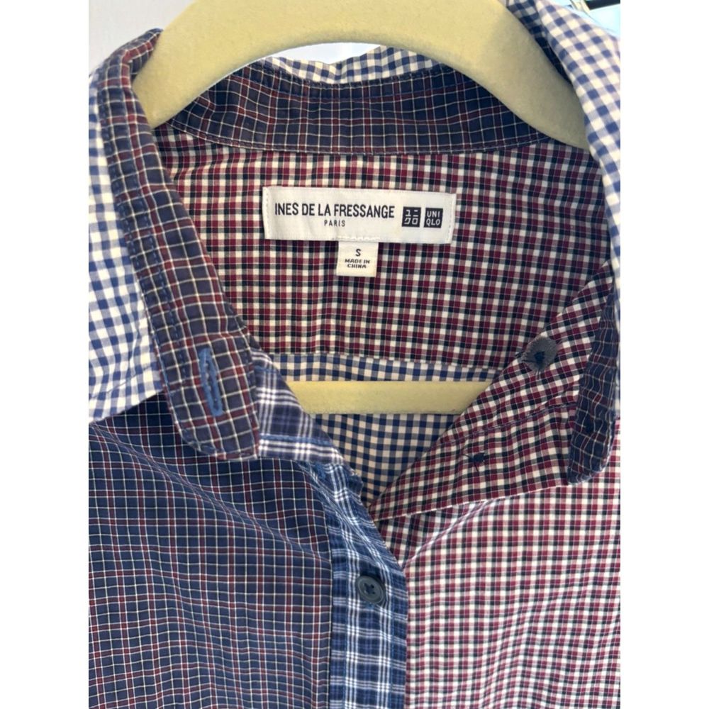 EUC Ines De La Fressange x Uniqlo multi-print button down Small - Picture 2 of 5